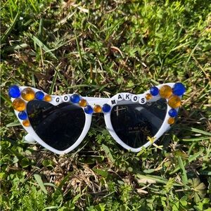 Orange Beach Makos Sunglasses with Blue & Orange Gems